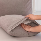 Moomee Bedding Pillowcases Pack Of 2 100% Washed Cotton Linen Like Textured Breathable Durable Soft Comfy (Mauve Brown, Standard