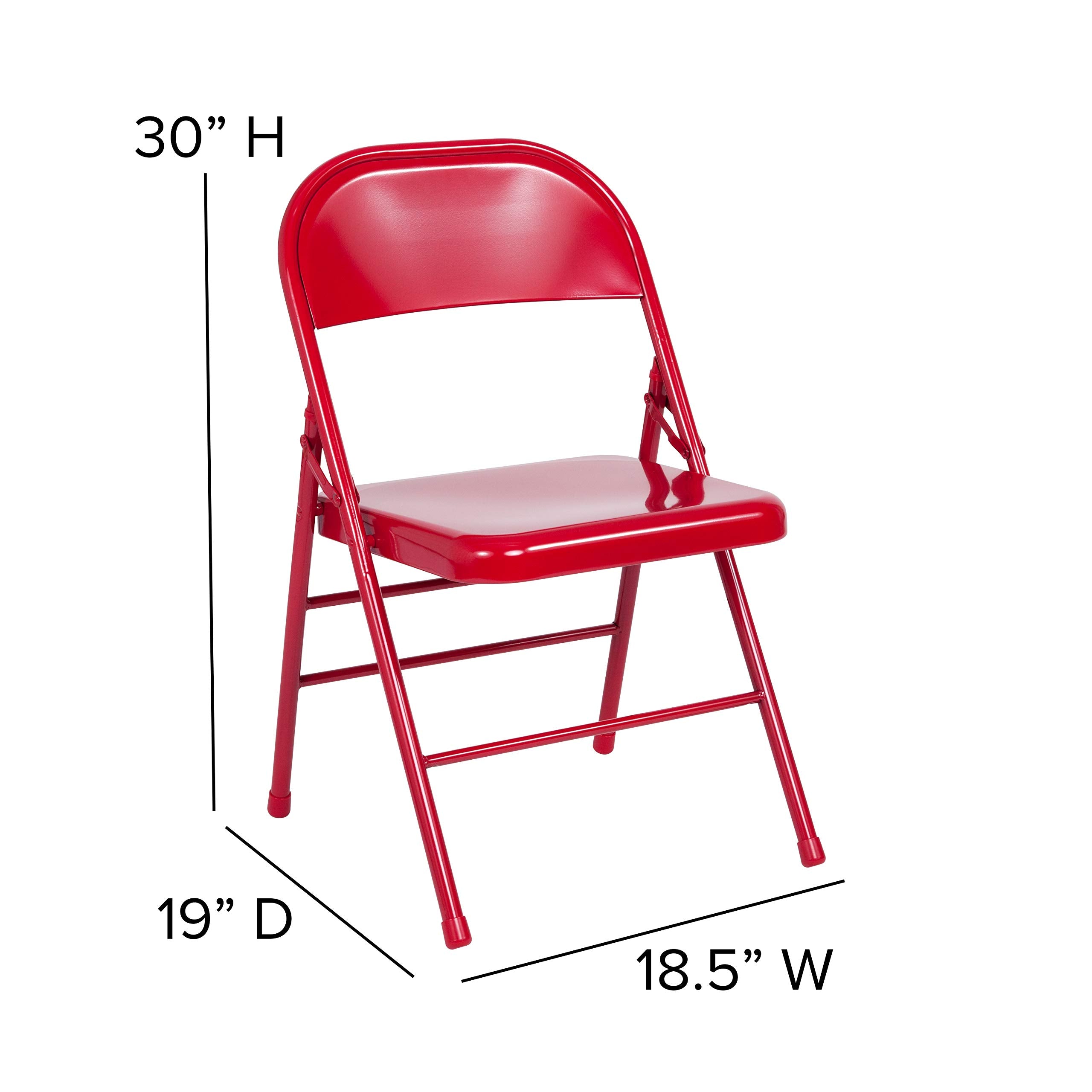 Hercules Series Folding Chair [Set Of 4] Finish: Red