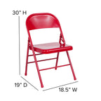 Hercules Series Folding Chair [Set Of 4] Finish: Red