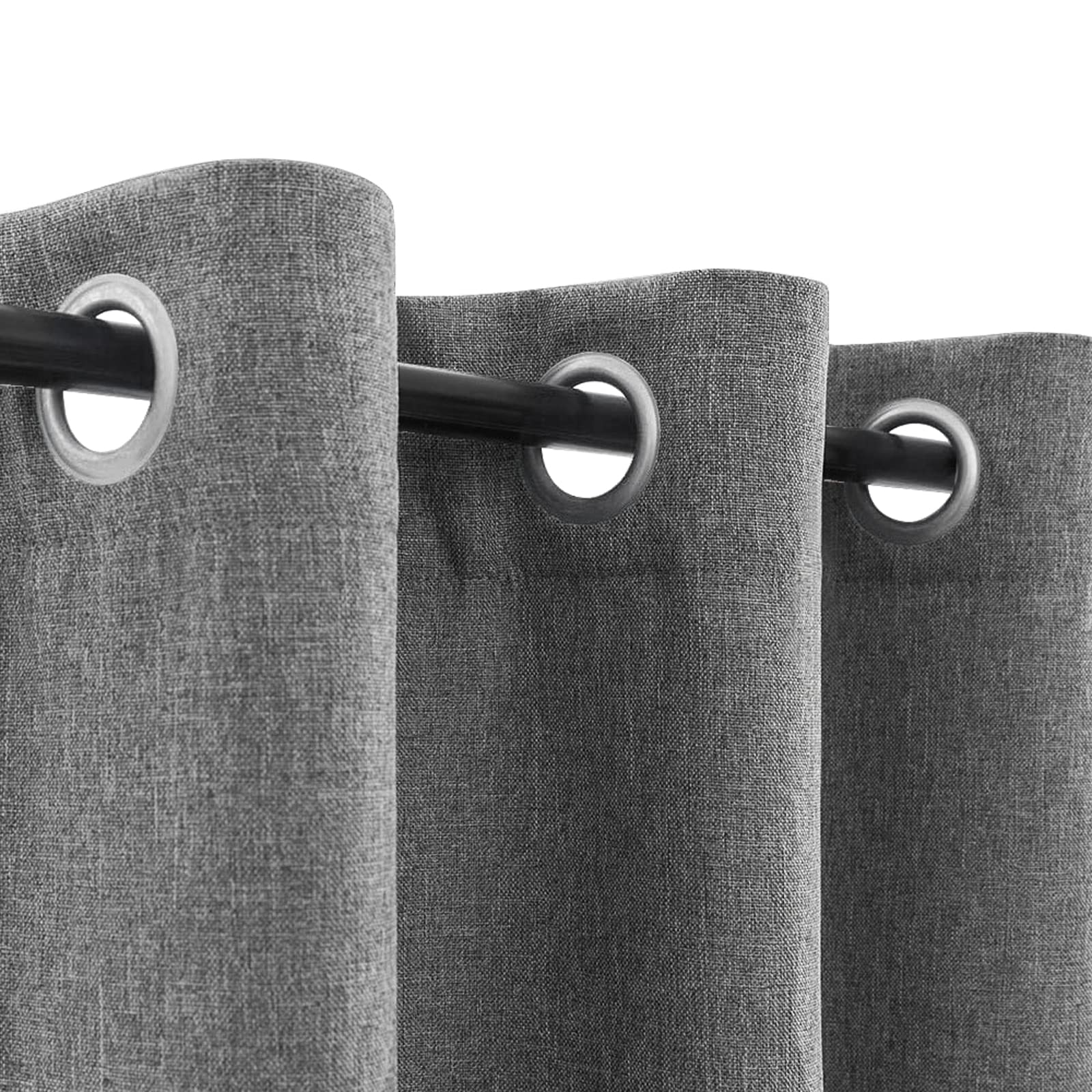 Jinchan Linen Textured 75% Blackout Curtain 96 Inch Length For Living Room Grey Extra Wide For Room Divider Drape Bedroom Curtain Thermal Insulated Grommet Top 1 Panel Window Curtain Drape Gray