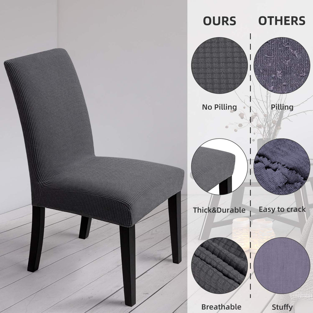 Chair Covers For Dining Room - Stretch Chair Slipcovers For Decorative Seat Protector Armless Removable Washable Elastic Dinner