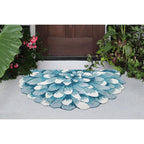 Liora Manne Mum Aqua Indoor/Outdoor Rug, 2'6' X 4'6' Half Round