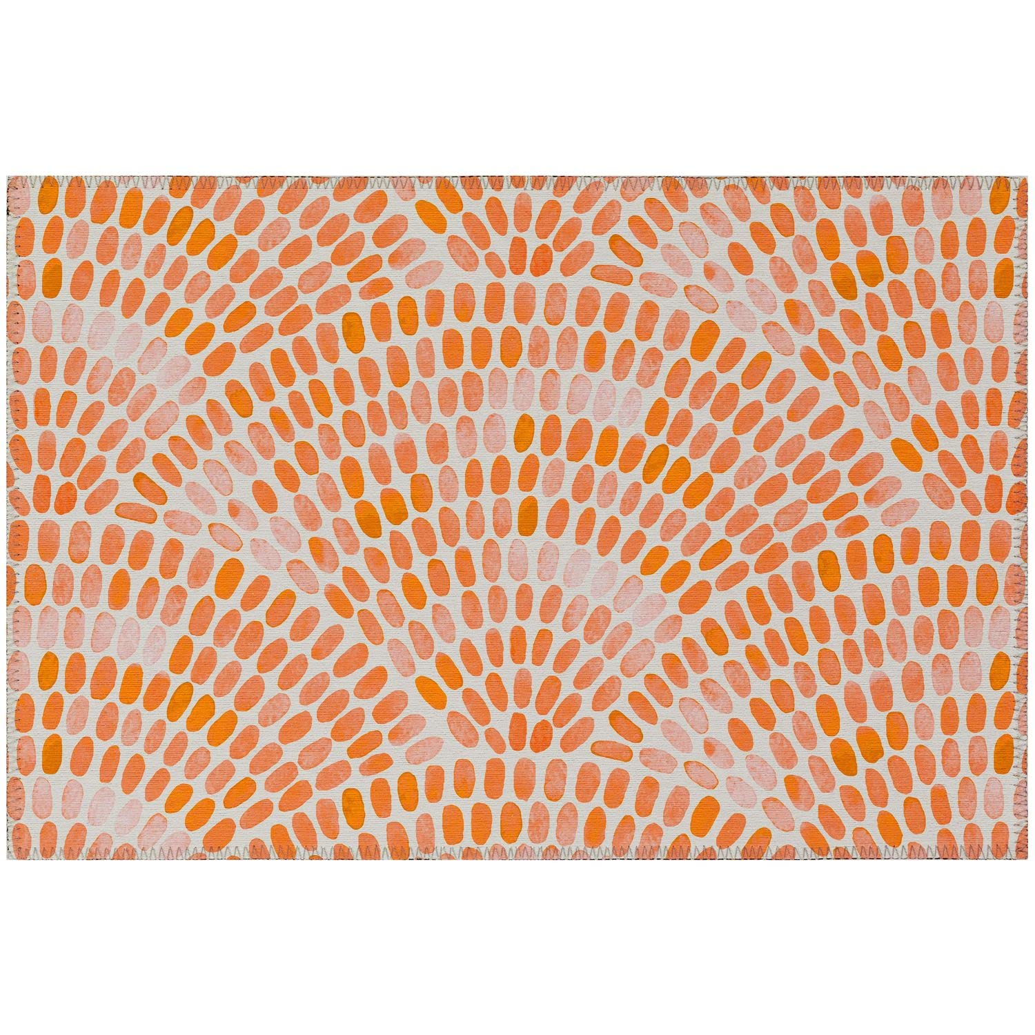 Seabreeze Sz7 Orange Coastal Rug Rectangle 5' X 7 ' 6"