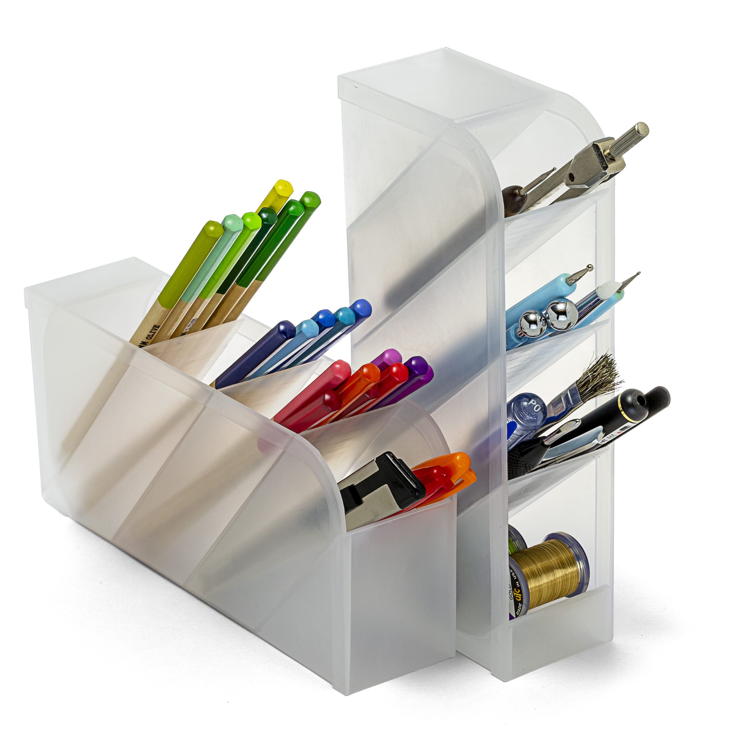Officemate Desk Organizer, Pen Holder With 8 Compartments, Set Of 2 (21542)