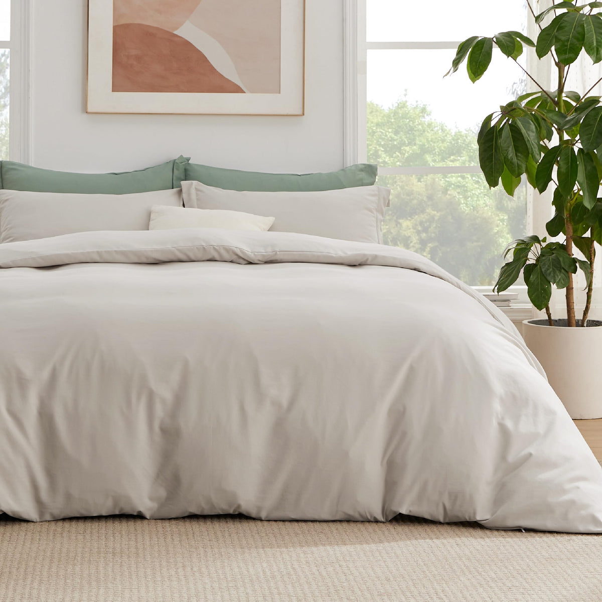 Bedsure Twin/Twin Xl Duvet Cover Set With Fitted Sheet - Soft Double Brushed Linen Bedding Duvet Cover Set, 3 Pieces, Includes 1
