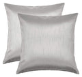 Aiking Home Collection 24X24 Inches Faux Silk Square European Shams, Zipper Closure, Silver (Set Of 2)