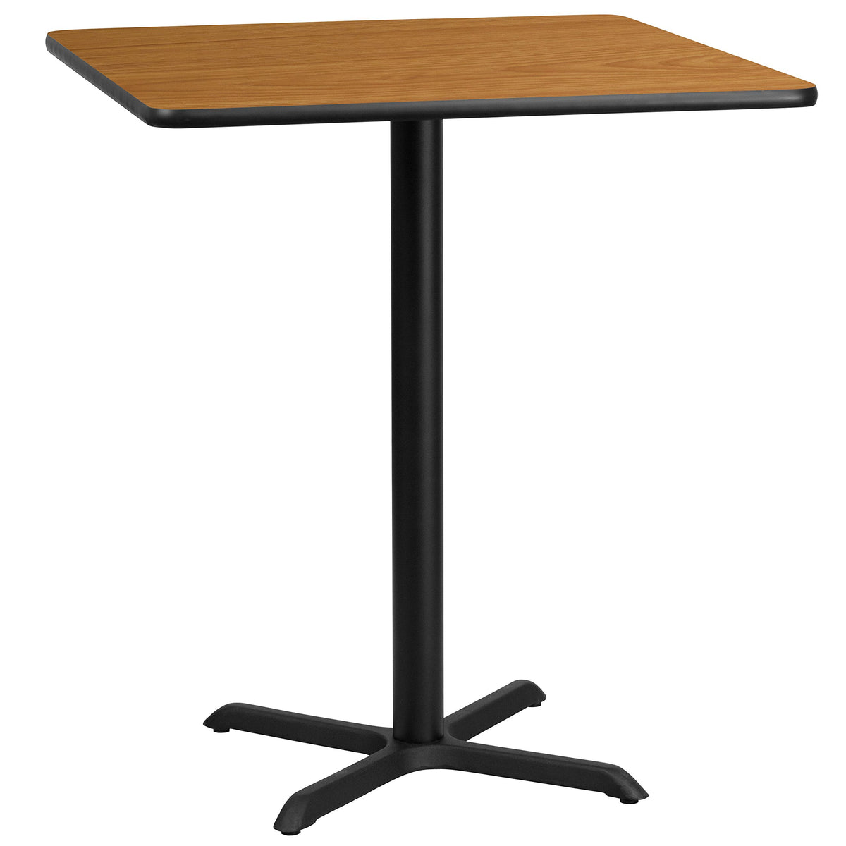 Flash Furniture 36'' Square Natural Laminate Table Top With 30'' X 30'' Bar Height Table Base