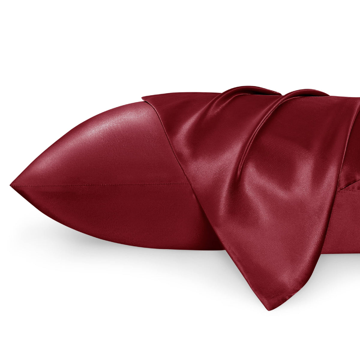 Bedsure King Size Satin Pillowcase Set Of 2 - Burgundy Silk Pillow Cases For Hair And Skin 20X36 Inches, Satin Pillow Covers 2 P
