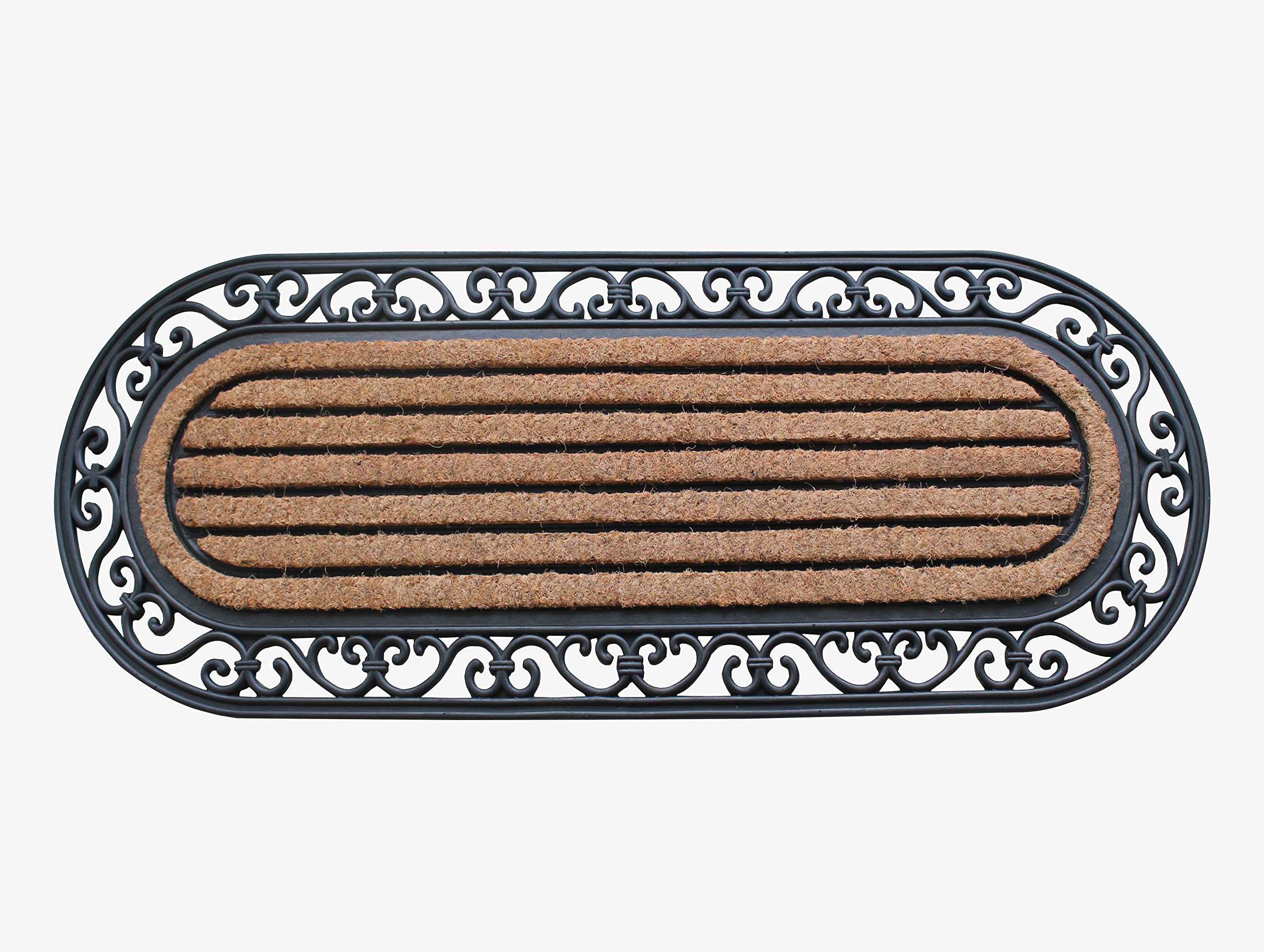 A1 Home Collections Heavy Duty, Low Pile Door Mat, Easy To Clean, Long Lasting Doormat Natural Coir & Rubber Large Door Mat Dura