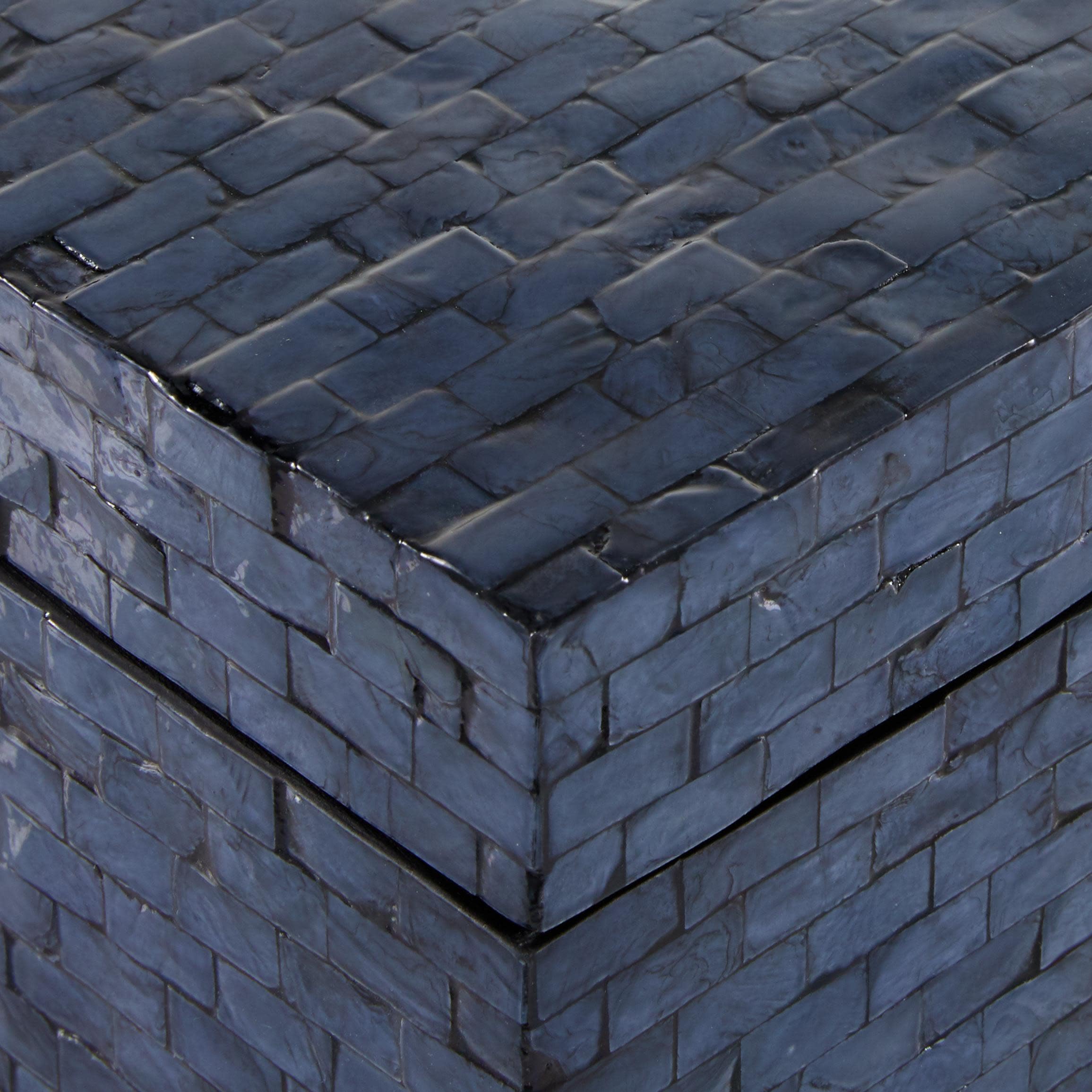 Deco 79 Mother Of Pearl Shell Handmade Decorative Box Mosaic Storage Decorative Keepsake Boxes, Set Of 2 Storage Boxes 5'', 4''H