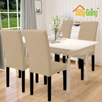 Easy-Going 100% Waterproof Dining Room Chair Cover Set Of 4, Stretch Jacquard Parson Chair Slipcover Removable Washable Chair Protector For Home, Restaurant, Banquet (Xlarge, Sand)