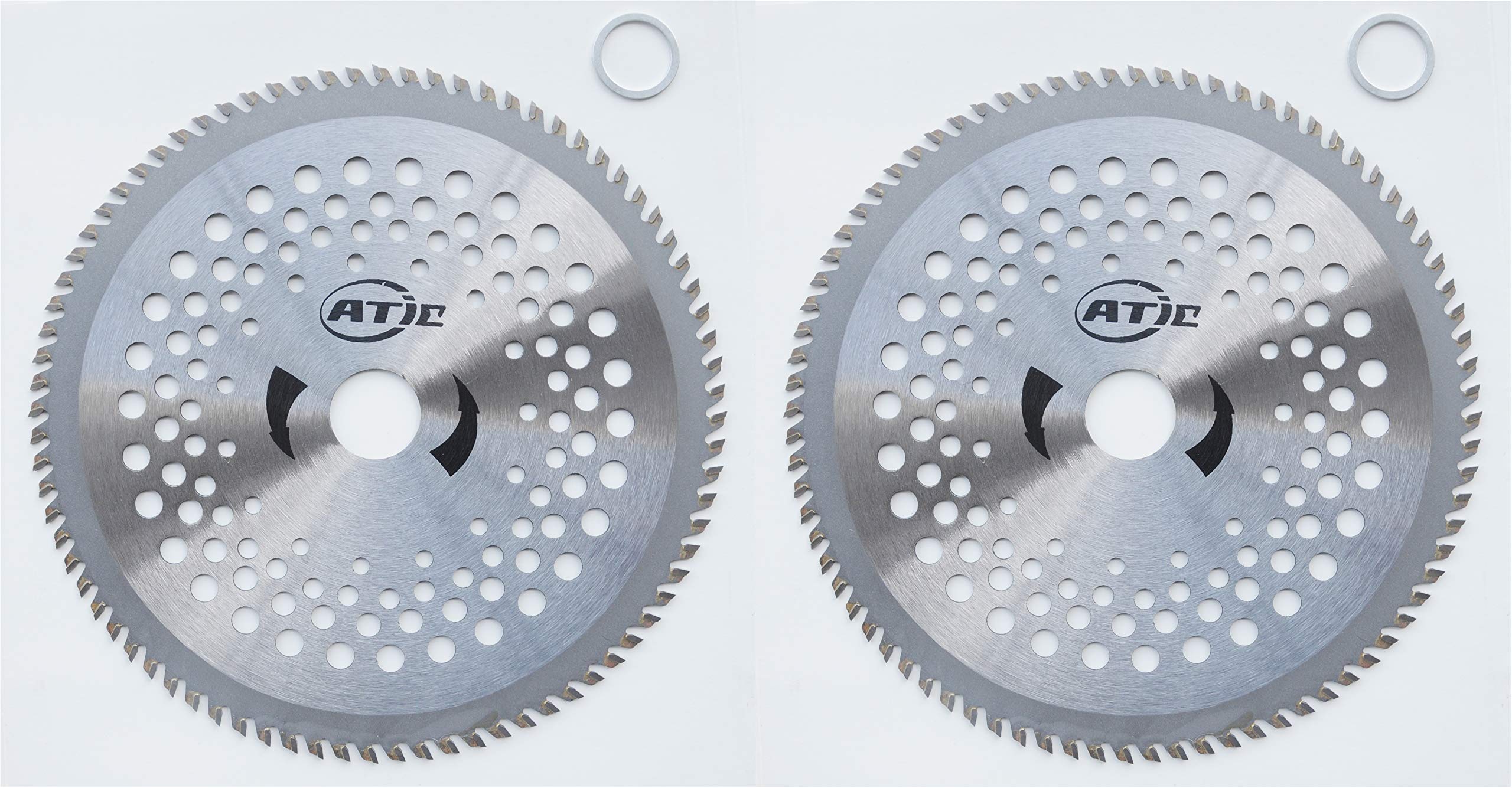 Atie 10' X 100T 10 Inch 100 Teeth Carbide Tip Brush Cutter Trimmer Weed Eater Blade (2 Pack)