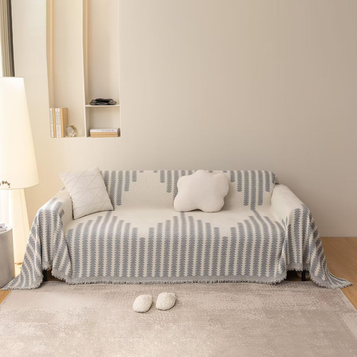 VClife Boho Sofa Slipcover Soft Breathable Chenille Couch Cover for 3 Cushion Couch Sofa Anti Slip Washable Sectional Sofa Cover