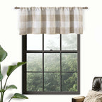 Driftaway Buffalo Check Woven Plaid Curtain Window Valances Rod Pocket Curtain Valance Lined Blackout Thermal Insulated Valance