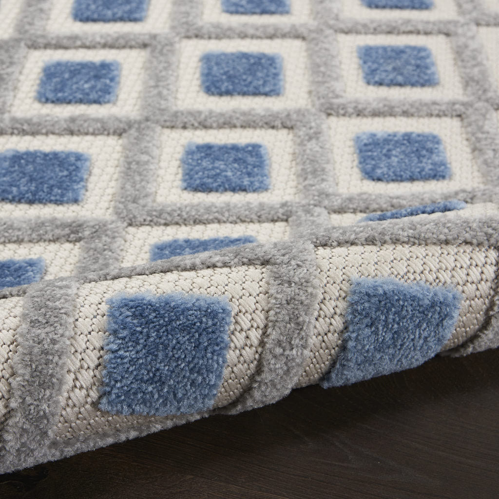HomeRoots Blue/Grey 100% Polypropylene 6’ x 9’ Blue and Gray Indoor Outdoor Area Rug