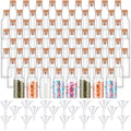 100 Pack 1 oz Plastic Sand Art Bottles with Cork Stoppers Mini Vial Potion Bottles Cork Bottle with Mini Funnel for Filling Bott