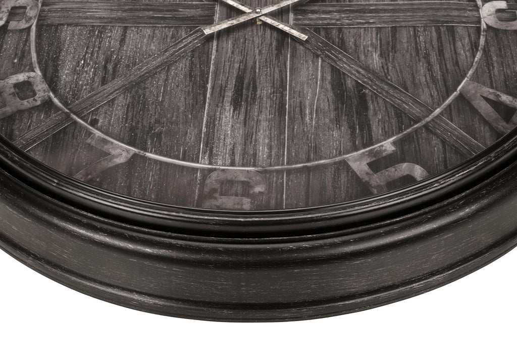 Monarch Specialties I 9025 Clocks, 30' Round, Large Oversized, Wall Clock, Brown, Transitional