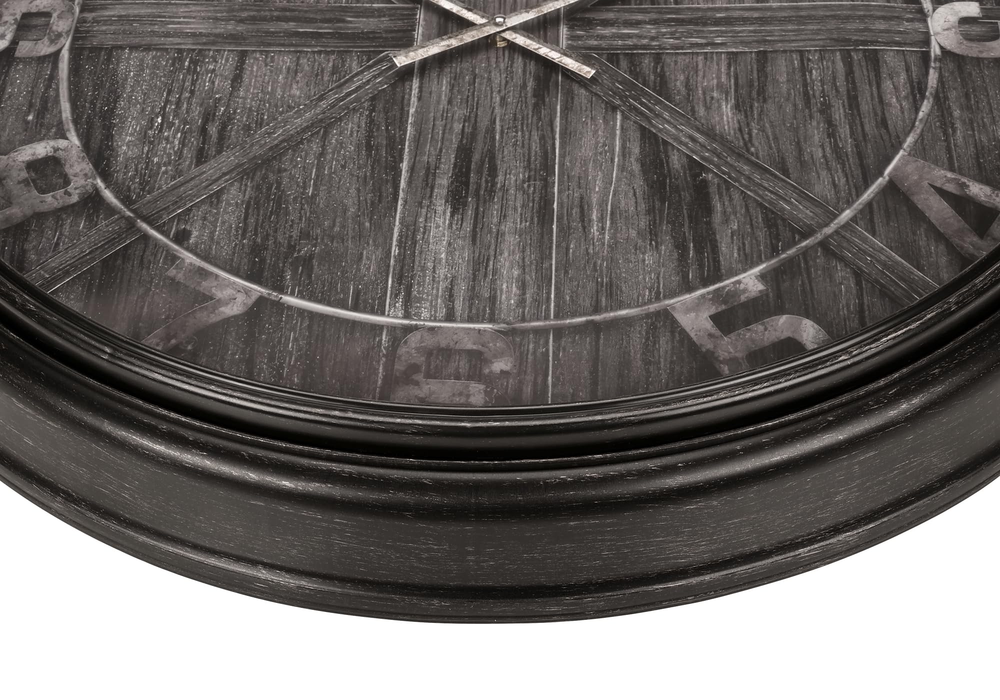 Monarch Specialties I 9025 Clocks, 30' Round, Large Oversized, Wall Clock, Brown, Transitional