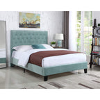 Wallace & Bay Dalton Velvet Upholstered Bed, Full, Aqua