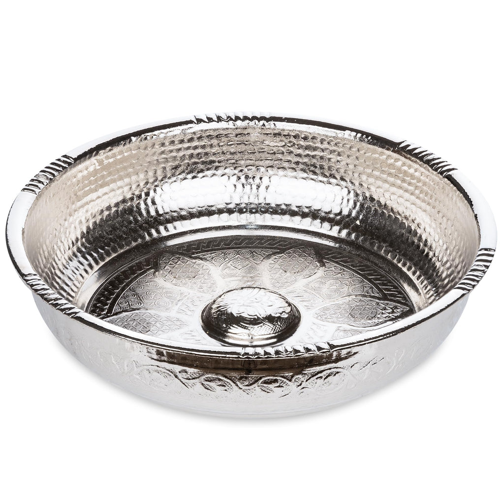 Alisveristime Traditional Turkish Bath Hammam Bowl with Authentic Motifs (440gr (15.50 oz) Made of Zinc (7.87-Inch Diameter) (Si