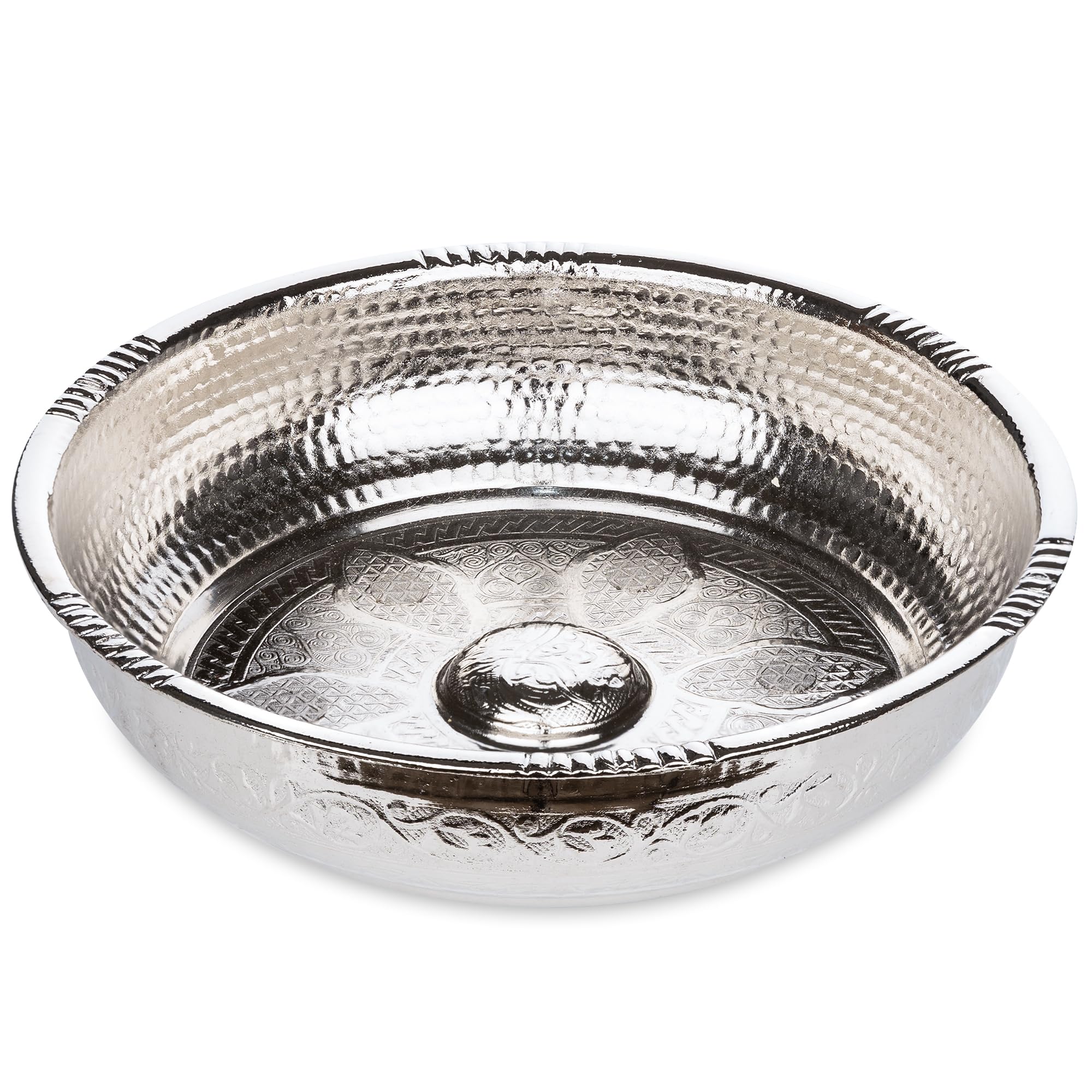 Alisveristime Traditional Turkish Bath Hammam Bowl with Authentic Motifs (440gr (15.50 oz) Made of Zinc (7.87-Inch Diameter) (Si