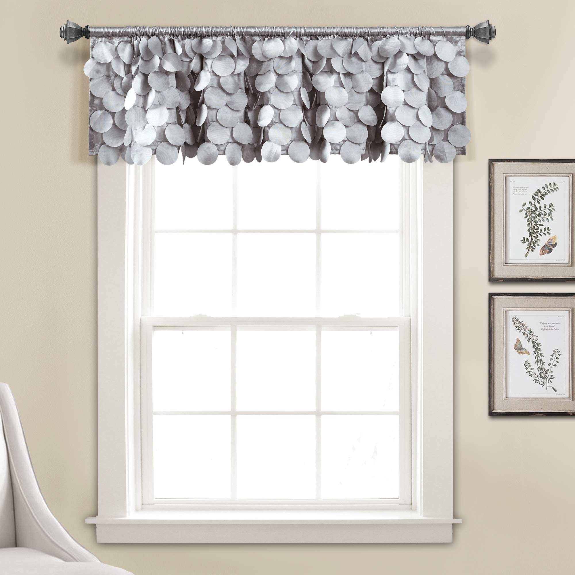 Lush Decor, Blush Gigi Valance Textured Window Kitchen Curtain