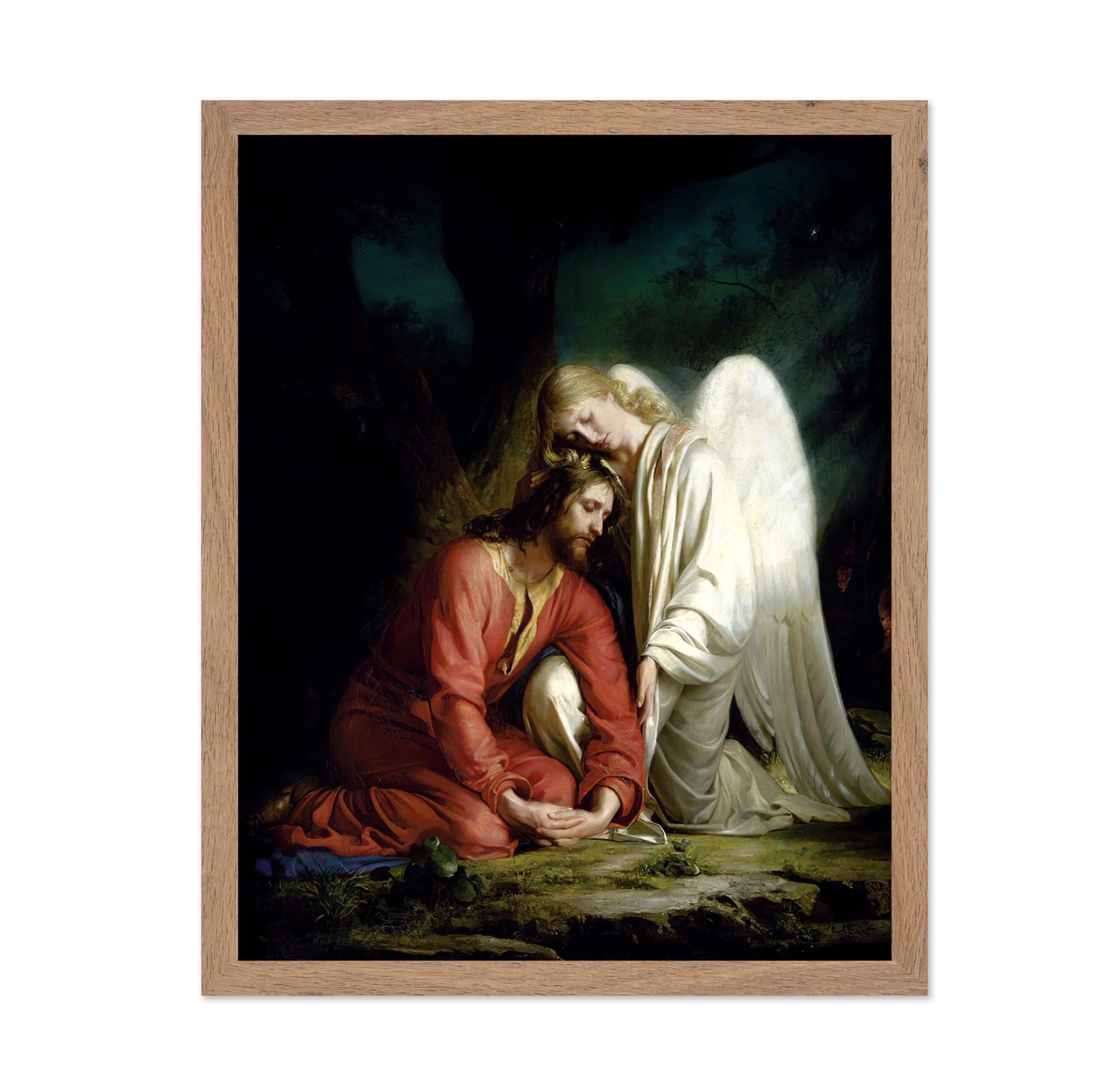 Poster Master Vintage Carl Bloch Poster - Retro Christian Print - Gift for Artist, Friend - Jesus Comforted by Angel, Gethsemane