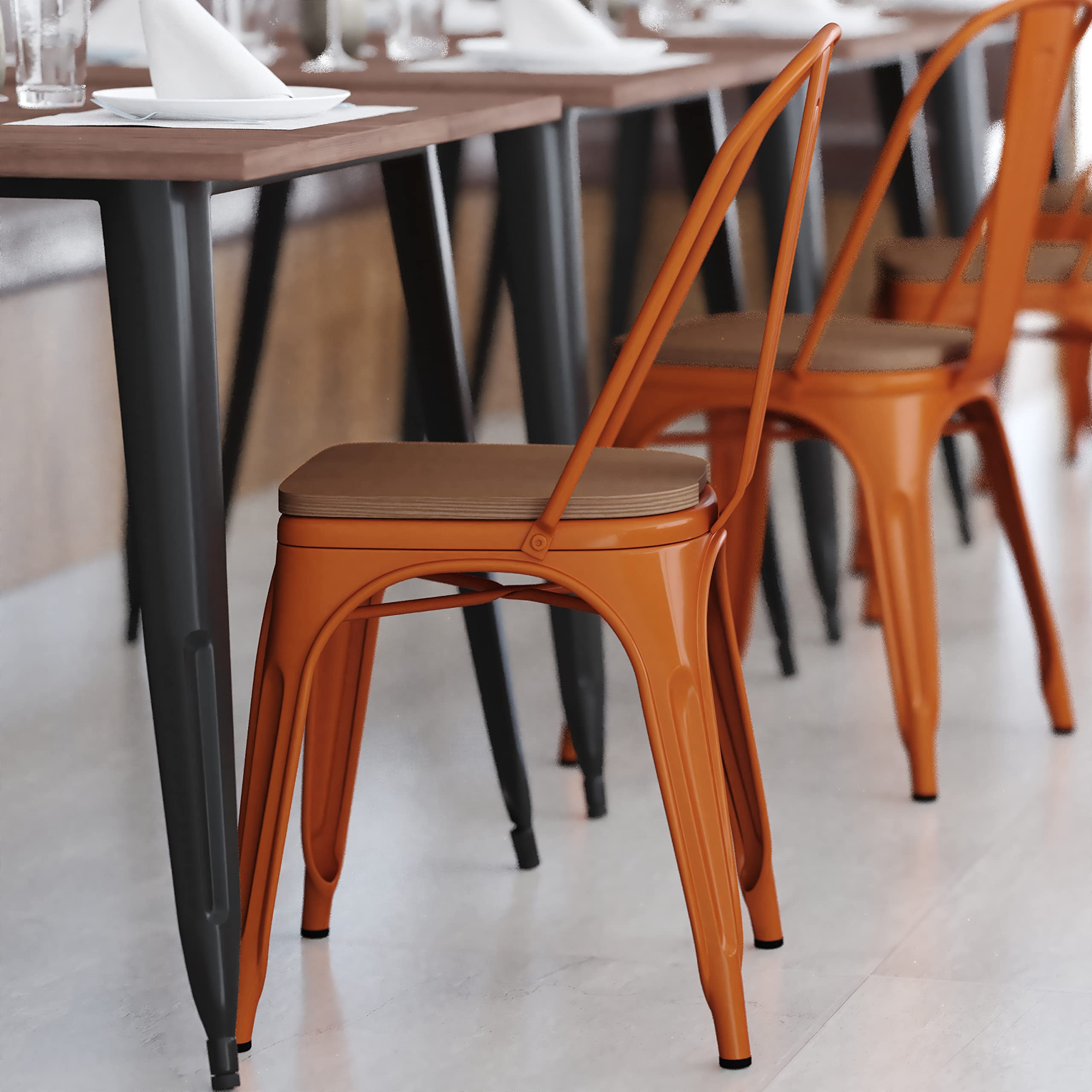 Flash Furniture Metal Colorful Restaurant Chair - Thumbnail 4