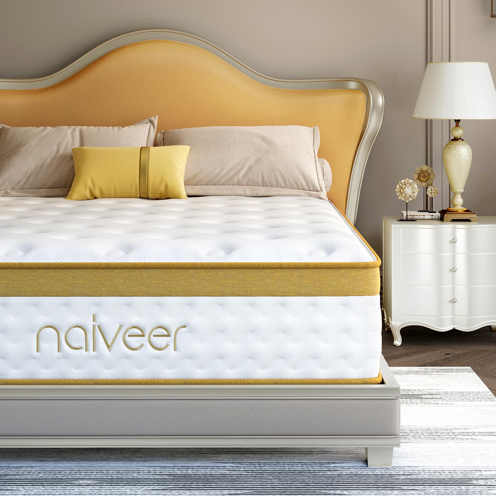 Naiveer Cooling Gel Full Size Mattress, 10 Inch Hybrid Full Mattress in a Box with Pocketed Springs Memory Foam for Back Pain & 