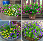 Klemoo 8 Bundles Outdoor Artificial Fake Flowers Uv Resistant No Fade Boxwood Faux Plastic Shrubs Plants For Garden Patio Porch