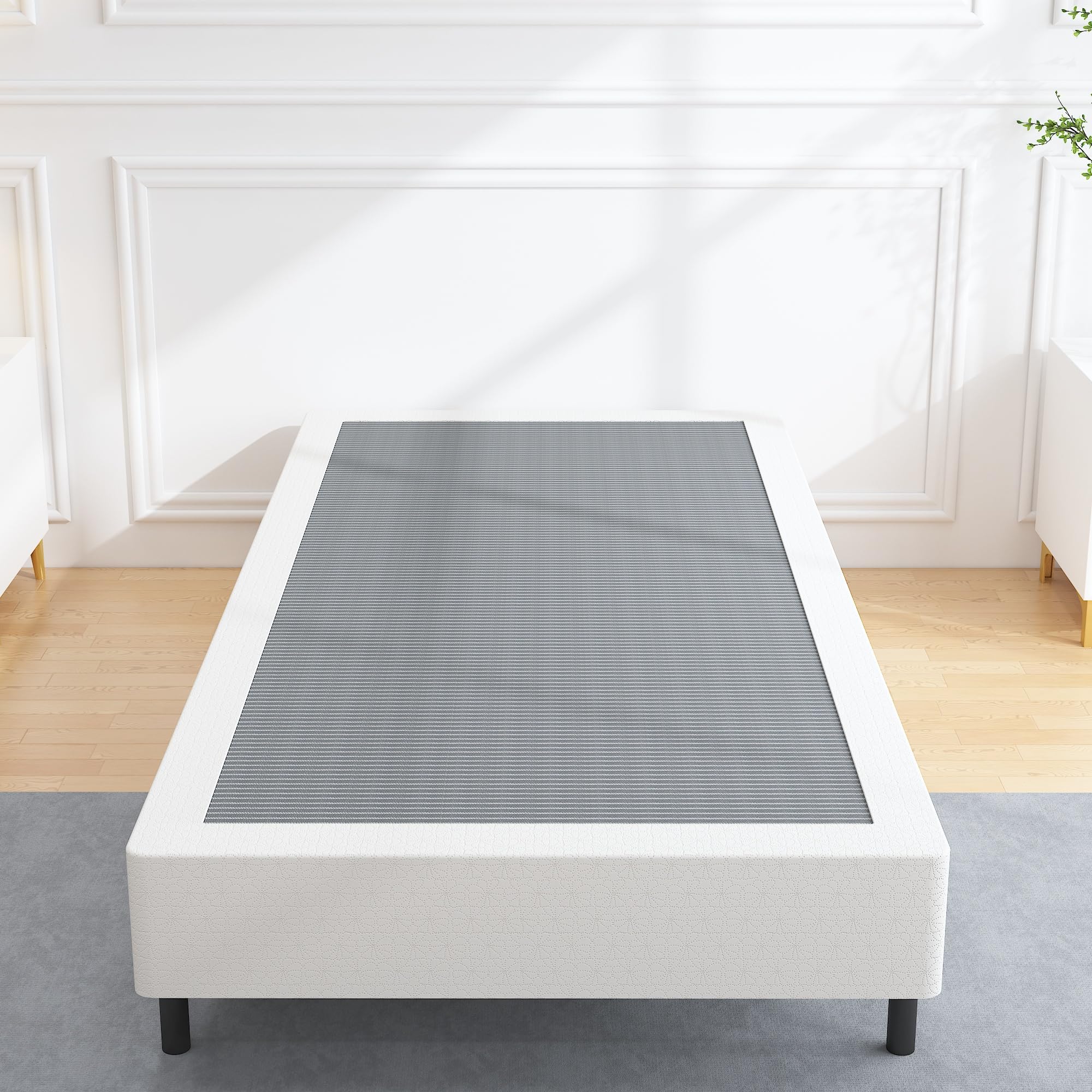 Aldrich Twin Xl Box Spring 9 Inch, 1500Lbs Heavy Duty Metal Frame Mattress Foundation, Non-Slip/No Noise/Easy Assembly/Easy Clean Cover