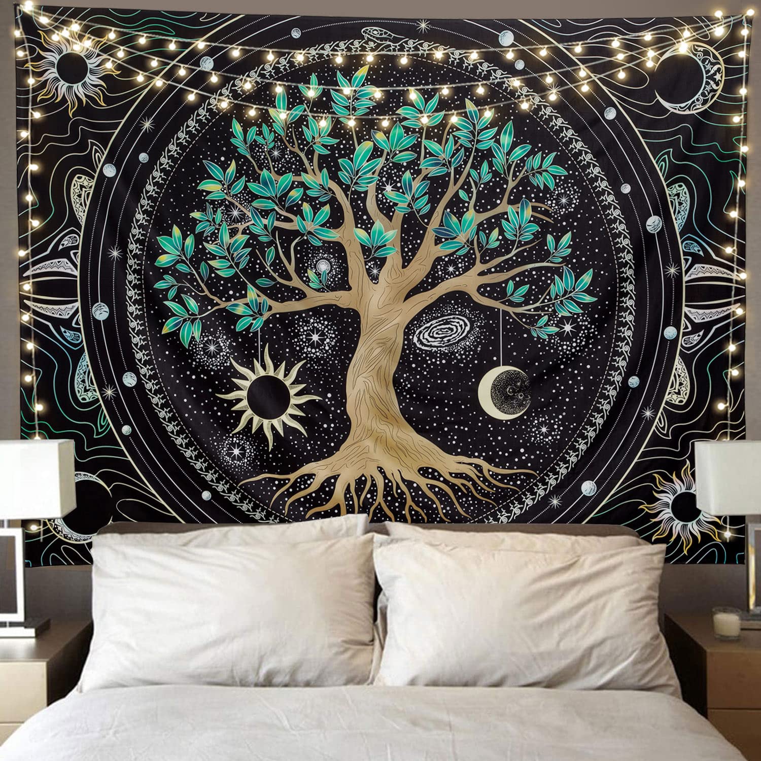 Fly Spray Aesthetic Tree Of Life Tapestry Trippy Tapestry Wall Tapestry Hippie Sun Moon Star Galaxy Tapestries Forest Wall Hangi