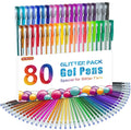 Shuttle Art 80 Pack Glitter Gel Pens, 40 Colors Glitter Gel Pens Set With 40 Refills For Adults Coloring Books Drawing Crafts Sc