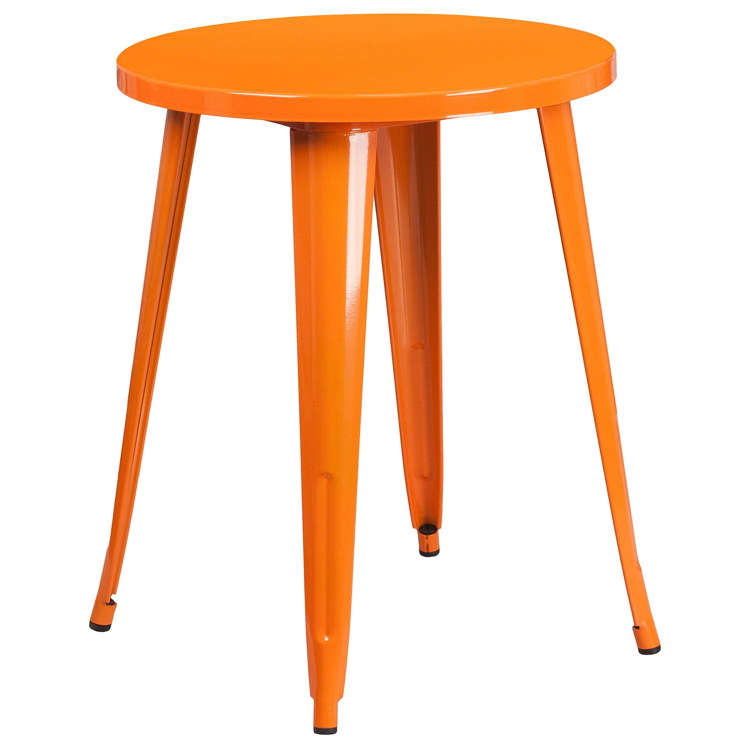 Flash Furniture Webb Commercial Grade 24&quot; Round Orange Metal Indoor-Outdoor Table