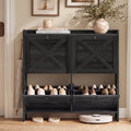 VASAGLE Narrow Shoe Storage Cabinet Organizer with 4 Flip Drawers
