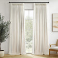 Topfinel 96 Inch Long 100% Blackout Pinch Pleated Curtains Birch 2 Panels