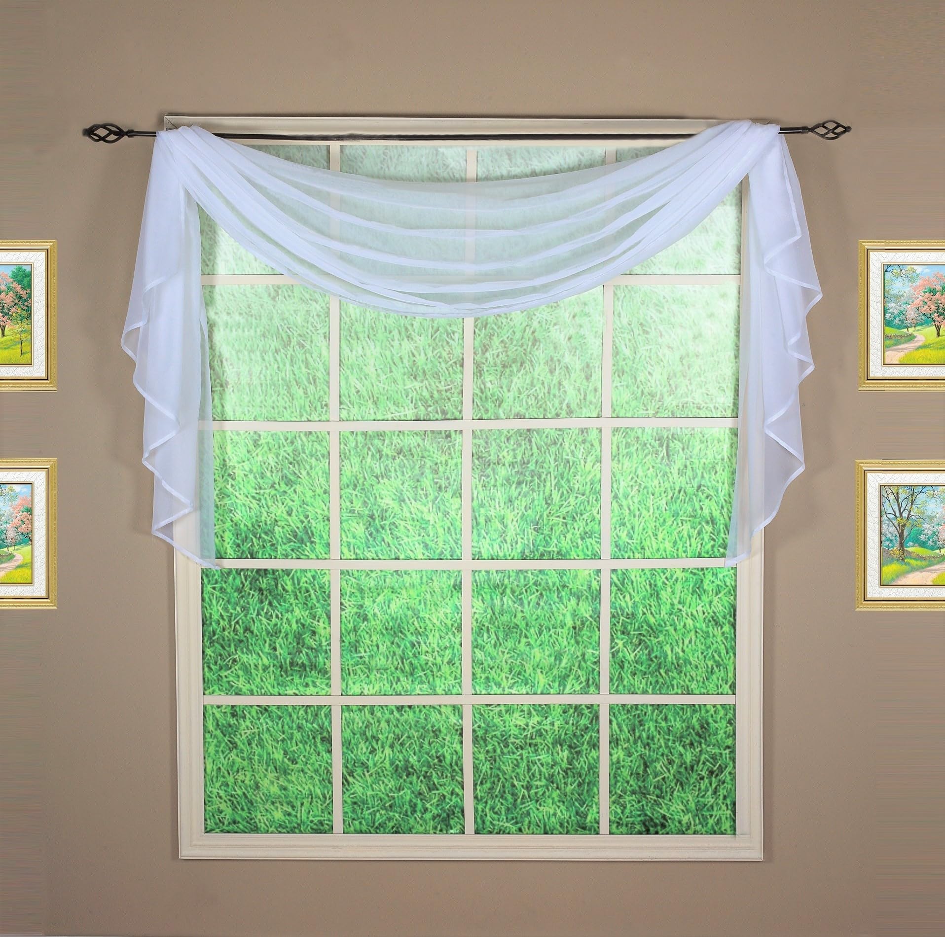 Today'S Curtain Emelia Original Voile Scarf 144', White, 45' W X 144' L