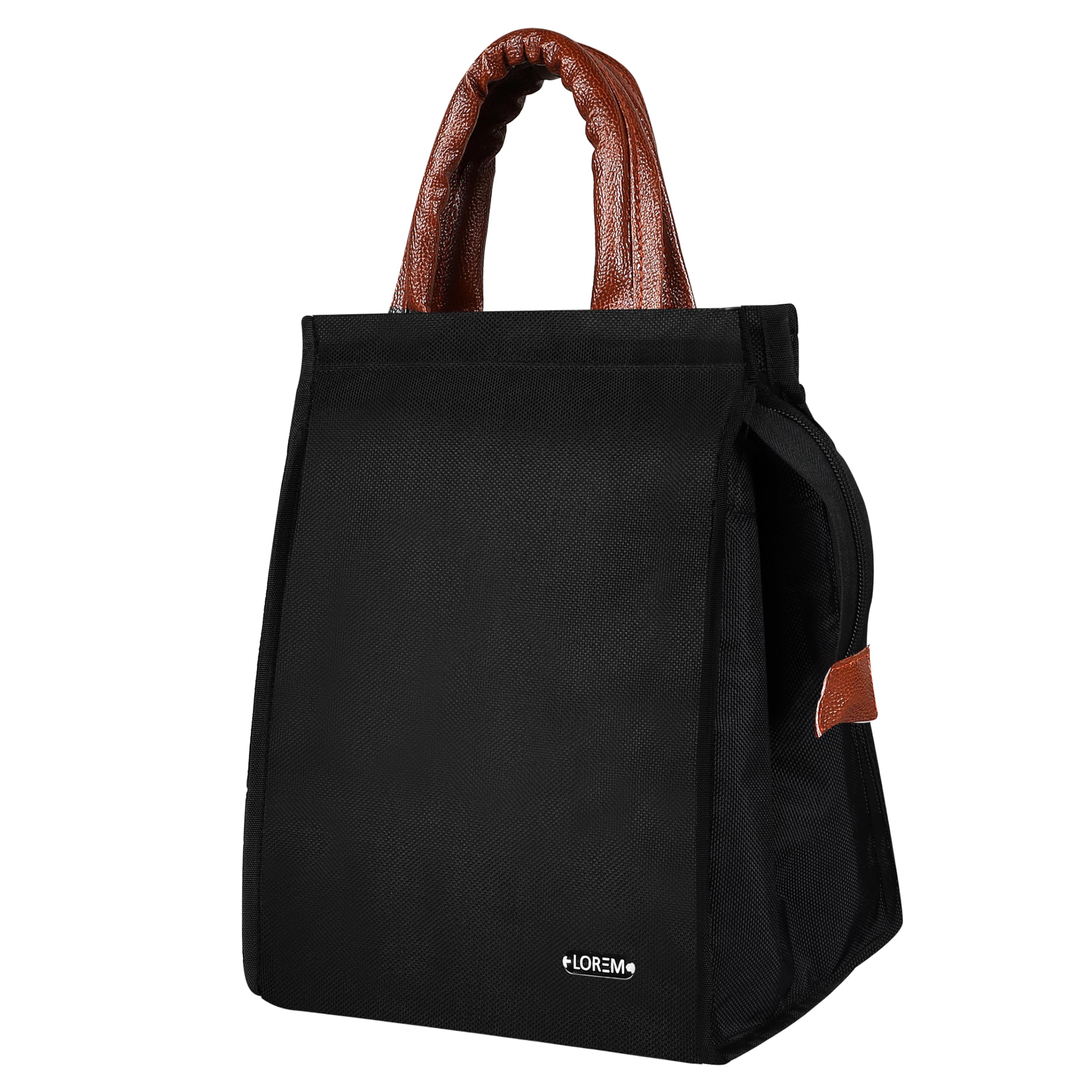 Lorem Blue Color Insulated Lunch Tote With Handle, Waterproof Reusable Lunch Bag For School, Office, Camping, Outdoor Activities