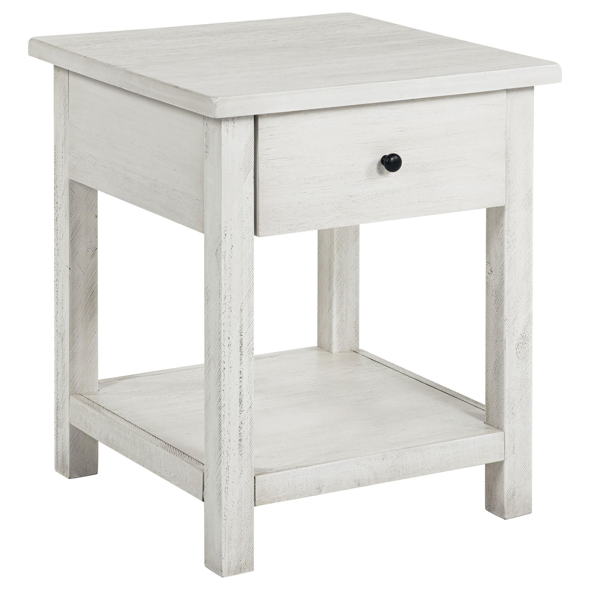 Coaster Home Furnishings Payne 1-Drawer Wood End Table with Shelf White