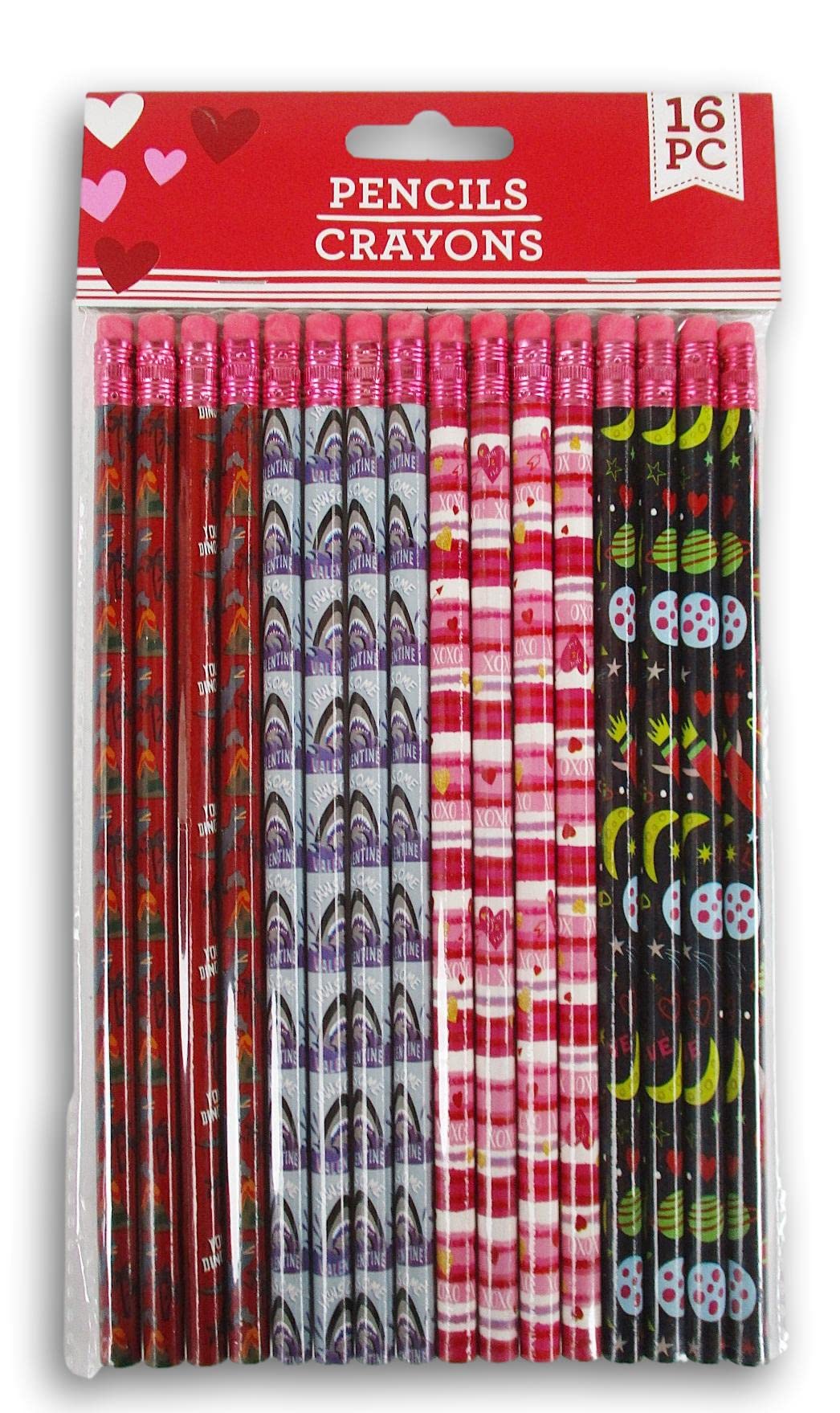 Valentine'S Day Prize Reward Favor Assorted Pencils - 16 Count
