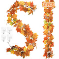 11.8FT Fall Decor, 2 Pack Fall Garland for Mantle, Fall Decorations for Home, Fall Leaves Garland, Thanksgiving Garland for Than