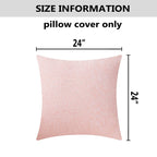 Home Brilliant 24X24 Pillow Covers Decorative Throw Pillows Linen Euro Pillow Cover Pink Cushion Case For Floor Barbie Decor, 24