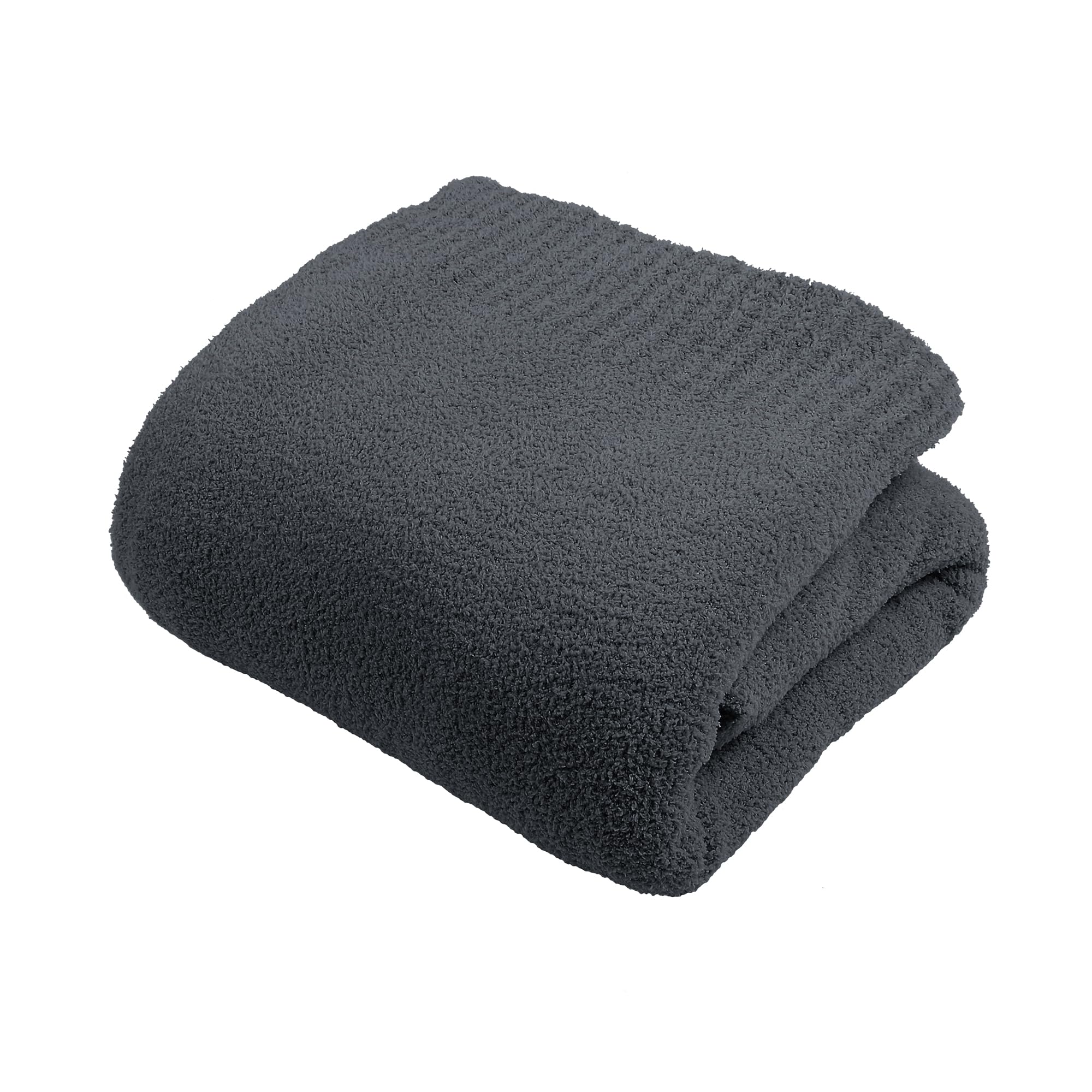 Knit Twin Size Bed Blanket Super Soft Warm Blanket For Bed Lightweight Cozy Plush Fuzzy Blanket For Couch Sofa 60X80 Inches Char