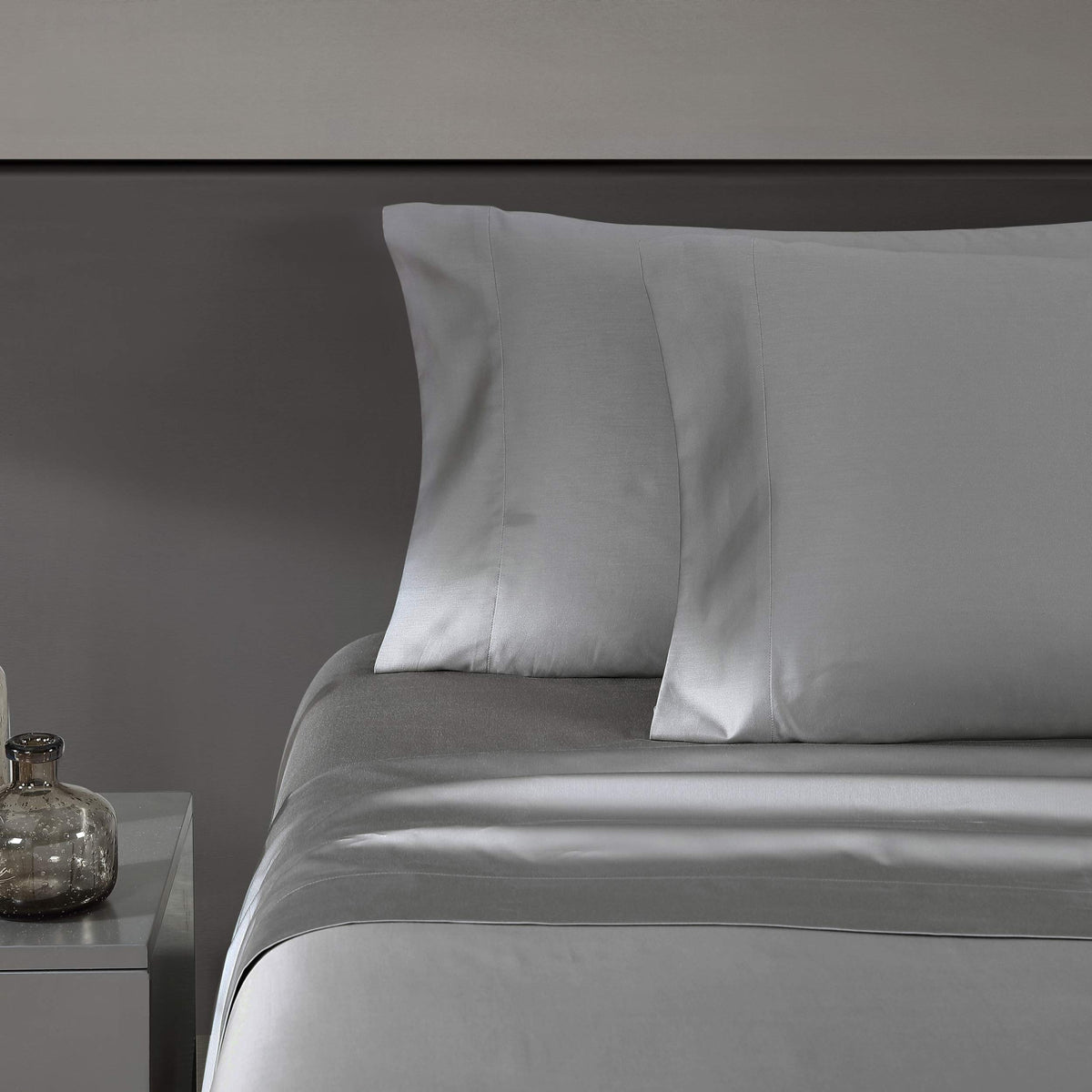 Vera Wang - King Sheet Set, Luxury Sateen Cotton Bedding, 800 Thread Count, Soft & Smooth Home Decor (Steel Grey, 4 Pcs,King)