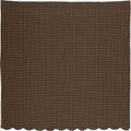 Vhc Brands Black Check Scalloped Shower Curtain 72X72 Country Rustic Design, Black And Tan