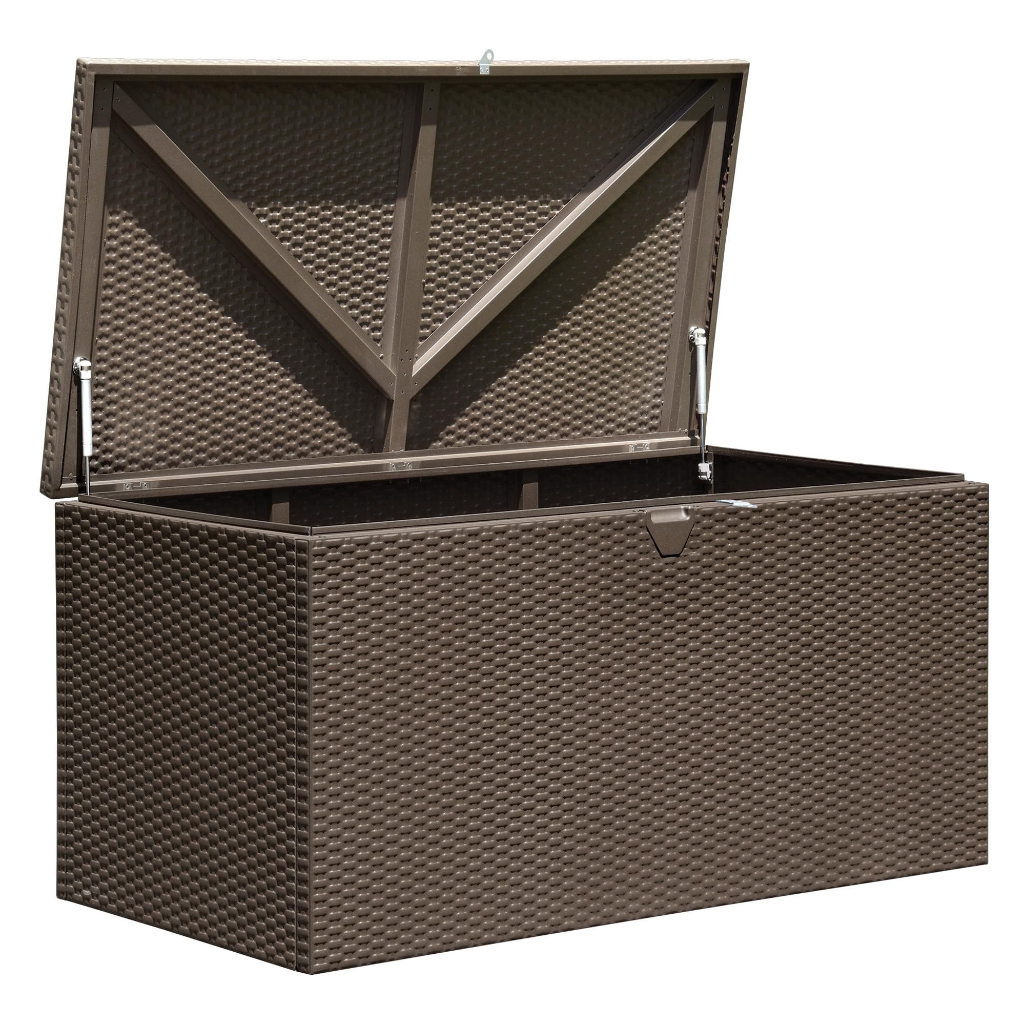 Arrow 4' X 2' X 2' Spacemaker Espresso 134 Gallon Hot-Dipped Galvanized Steel Storage Deck Box