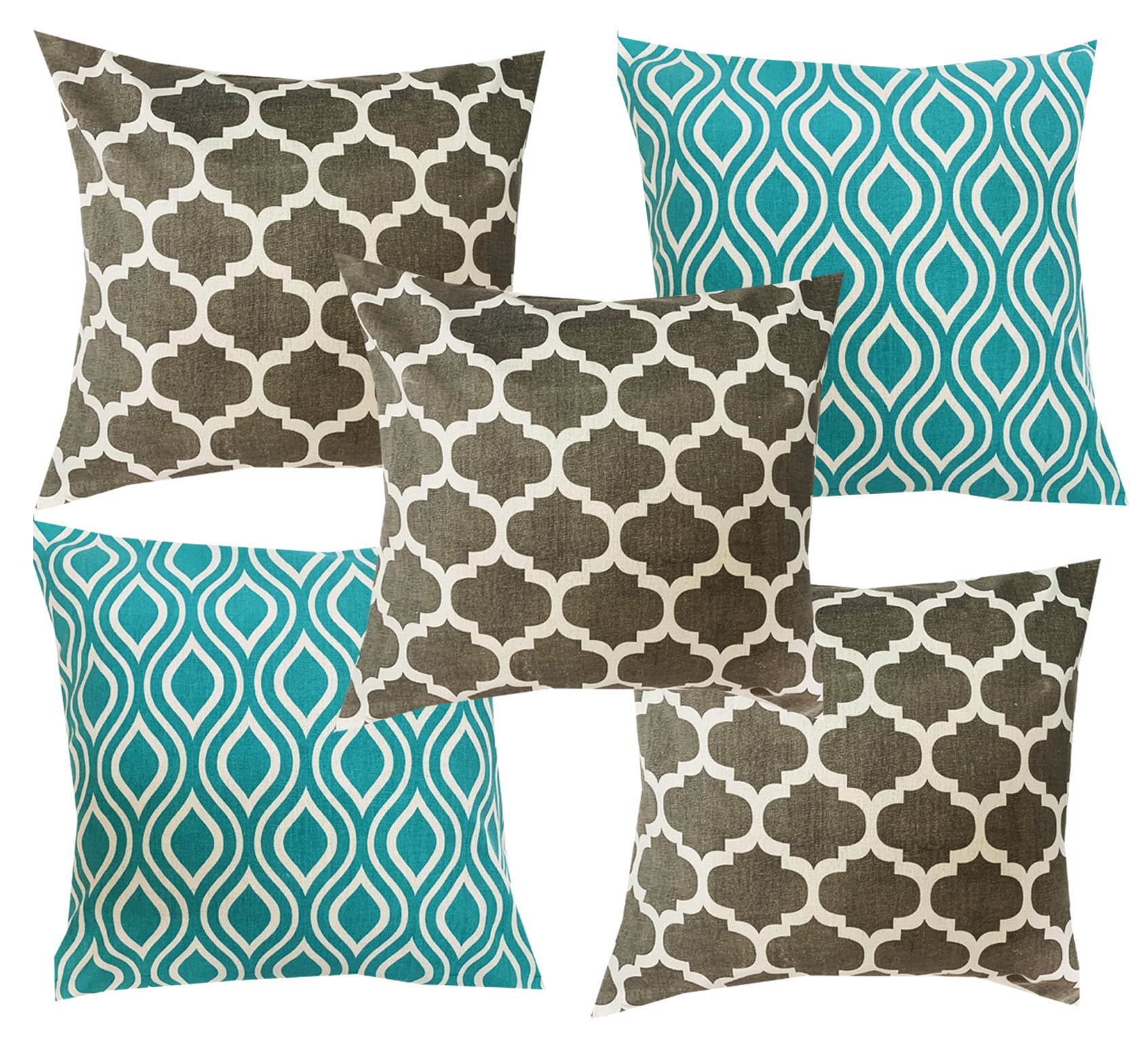 Pinkparrot Cotton Designer Decorative Throw Pillow Covers/Cushion Covers (16X16 Inches)  Set Of 5021