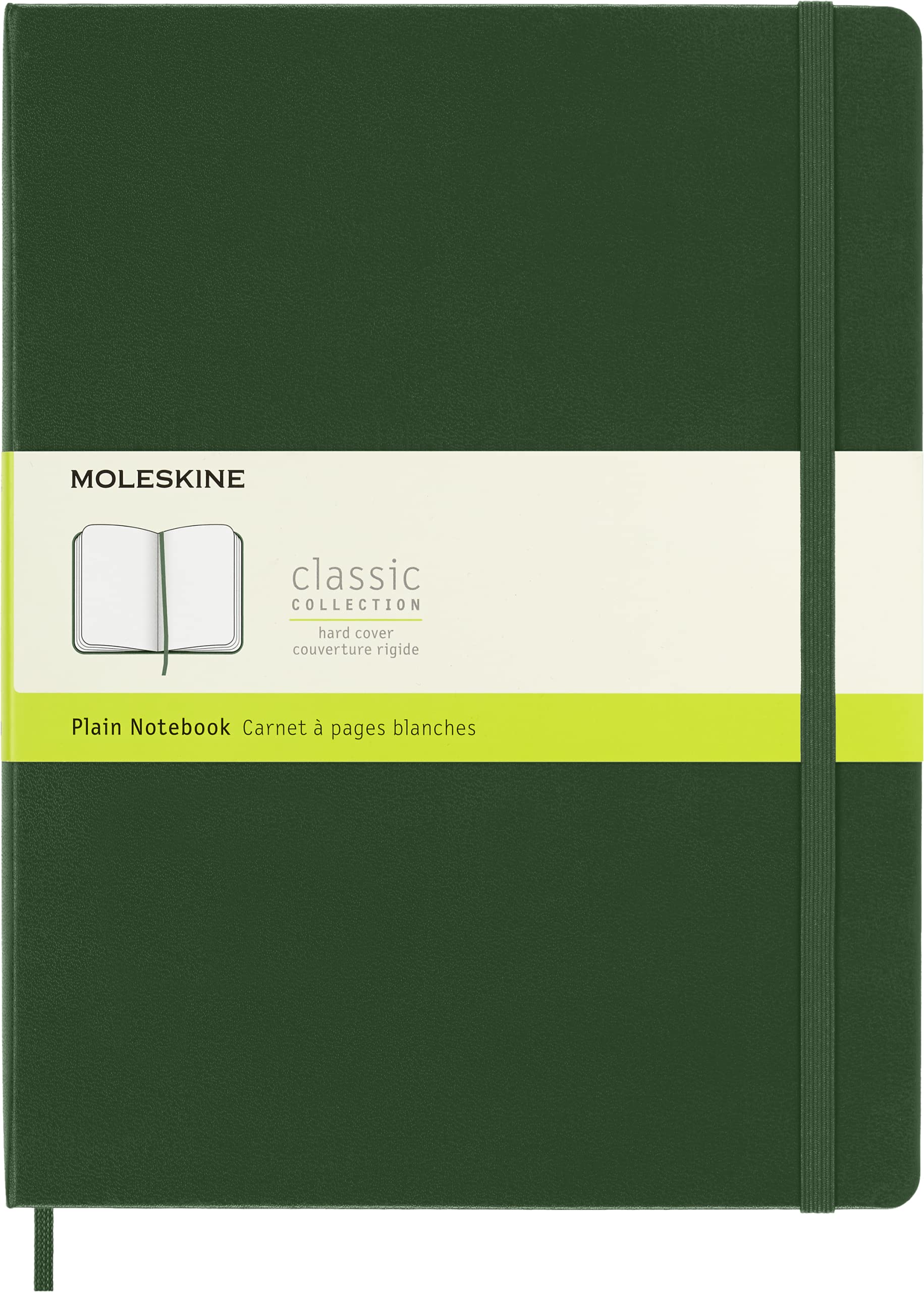 Moleskine Notebook, Extra Large, Plain, Myrtle Green, Hard Cover (7.5 X 9.75)