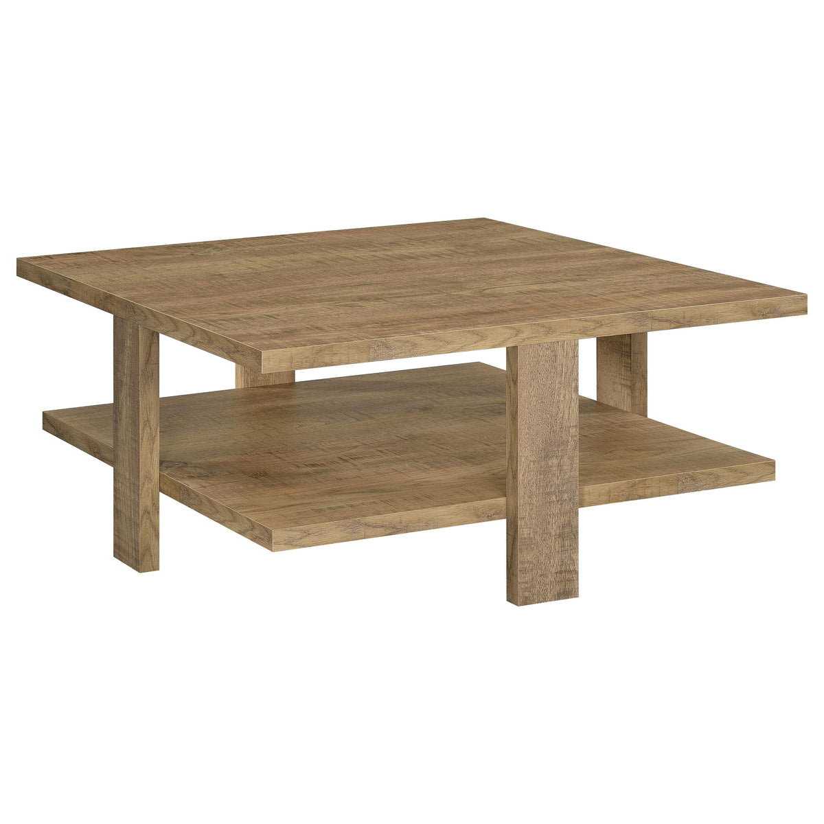 Coaster Home Furnishings Dawn Square Engineered Wood Coffee Table with Shelf Mango