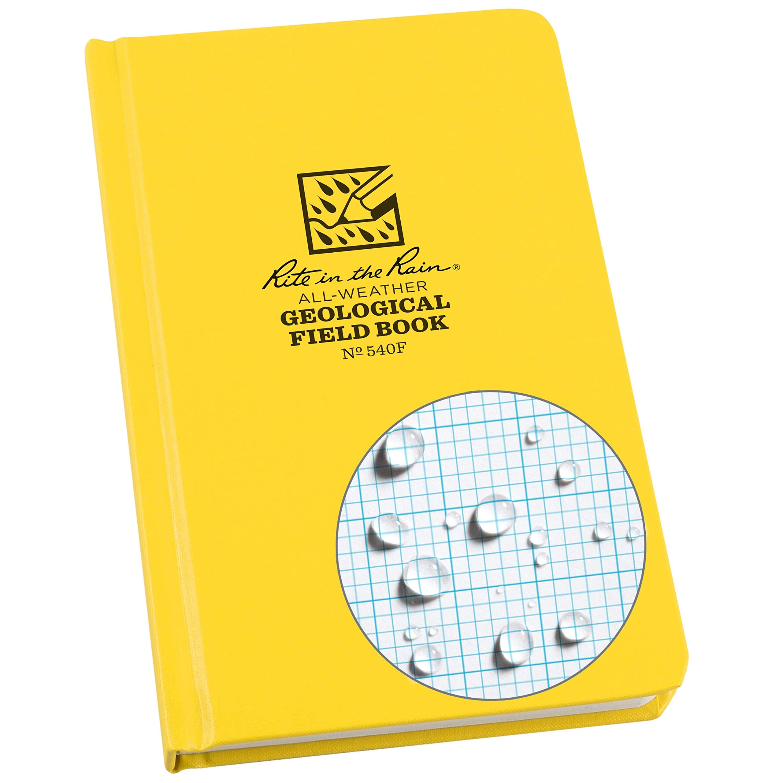 Rite In The Rain Weatherproof Hard Cover Notebook, 4 3/4' X 7 1/2', Yellow Cover, Geological Pattern (No. 540F)